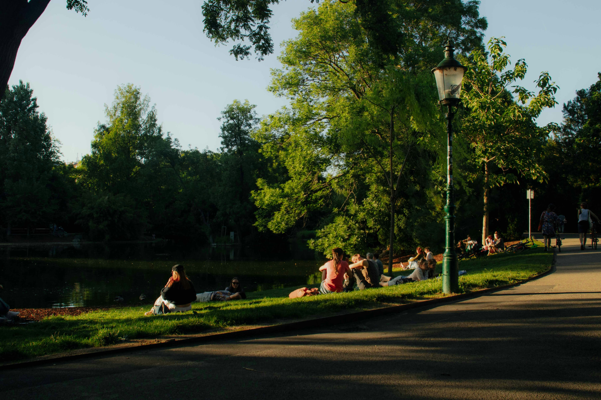 Studenter som umgås i en park